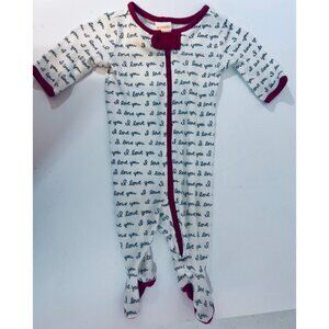 Gymboree Baby Unisex Footed Sleeper "I‎ Love You" Print Cotton NB/0 Months